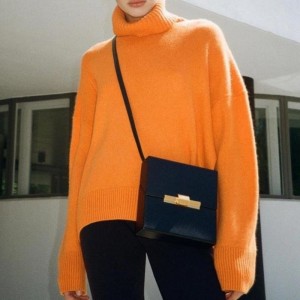 Solid skildpaddehals kvinders løse sweater