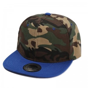 Broderi monteret cap sort snapback baseball cap hat camouflage kontrast farve