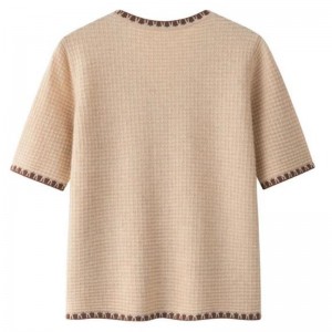 Mode sommerstrik cardigan top v hals shortseleeve sweater