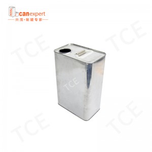 Firkantet rektangulær tom olie kemisk metal tin kan beholder med plast låg til maling eller olieemballage