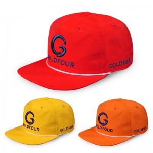 Engros brugerdefineret hurtig tør 5 panel 3d broderi Ustruktureret sportnylon running hat snapback cap med reb