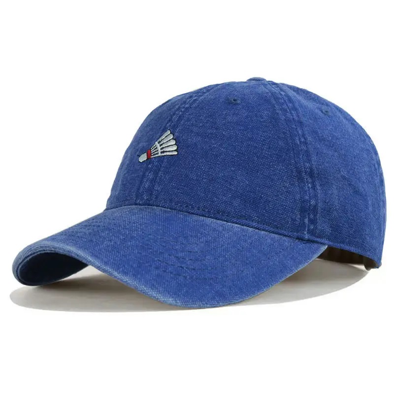 Engros brugerdefineret broderi denim sports baseball caps med logo 6 panel trucker hatte