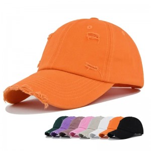 Engros brugerdefineret logo blank almindelig billig far revet slidt ustruktureretnødlidende vaskede baseball caps hatte