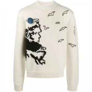 Brugerdefineret vinterproduktion afslappet strik Jacquard -trøjer til mand