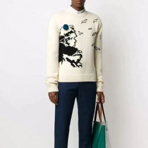 Brugerdefineret vinterproduktion afslappet strik Jacquard -trøjer til mand