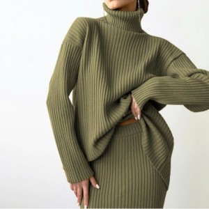 Winter New Fashion Custom Women \\\\\\\\\\\\\'s Warm Turtleneck Pullover Strik Sweater Suit