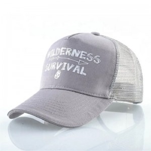 Brugerdefineret print gul bomuld ruskind broderi struktureret 6 panel mesh caps baseball cap trucker hat