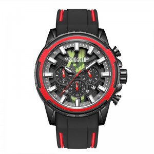 Baogelanye ure mænd rustfrit gummi stropp blå ur til mand luksus vandtæt kronograf armbåndsur lysende genlogio 22601