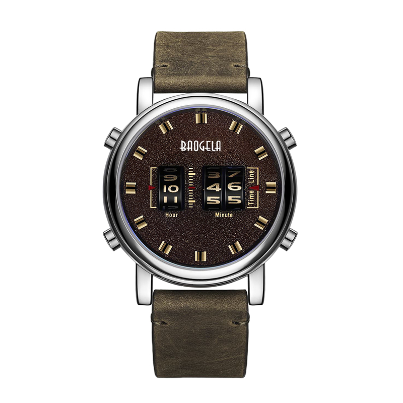Baogela Fashion Men \\ 's Roller Design Business Clock Men Quartz Watch Leather Waterproof Casual Sport Herre Watch Relogio Masculino 22703