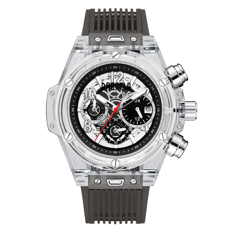 Baogela Brand Full Transparent Watch Luxury Herre Watch Fashion Sports Military Reloj Creative Men Women Chronograph Quartz Watch 20013