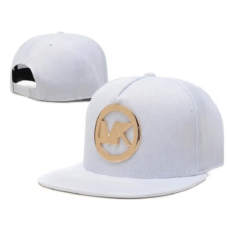 Engros brugerdefineret guld metalplade logo snapback caps hatte