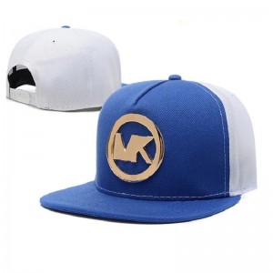 Engros brugerdefineret guld metalplade logo snapback caps hatte