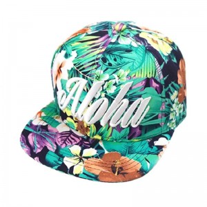 Brugerdefineret sublimering af blomster snapback hat for mænd kvinder