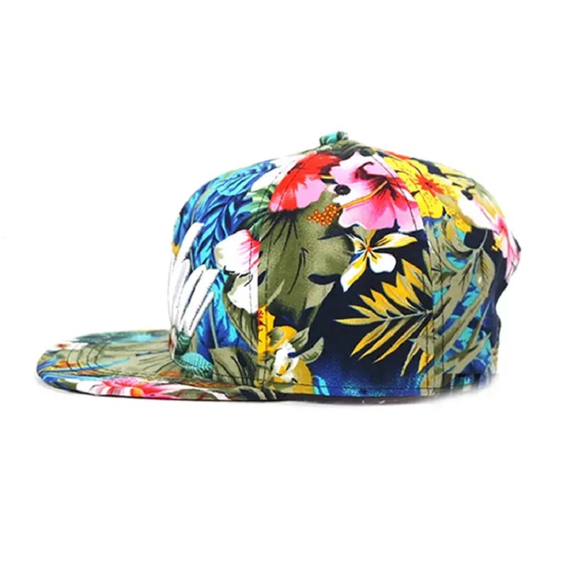 Brugerdefineret sublimering af blomster snapback hat for mænd kvinder
