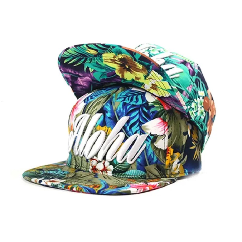 Brugerdefineret sublimering af blomster snapback hat for mænd kvinder