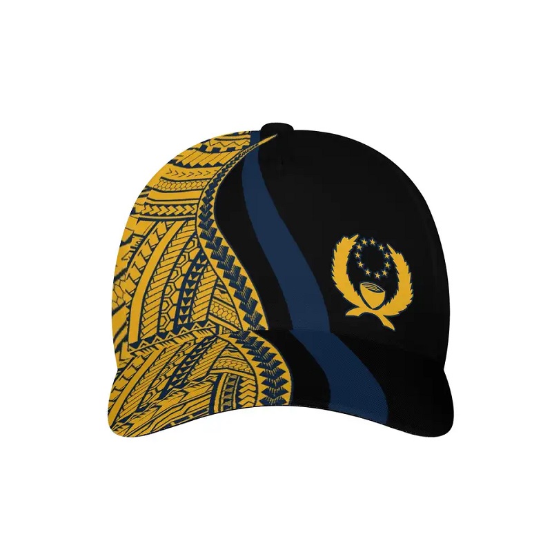 Ny mikronesien pohnpei flag trykt baseball cap polynesian tatovering sportshætter monteret justerbar åndbar unisex udendørs hat