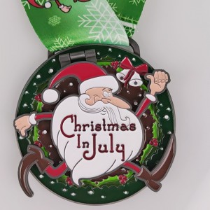 Brugerdefinerede løbende medaljer Juleløbsmedaljer Santa Claus Run Medals Fun Run Medals Sports Finisher Medals