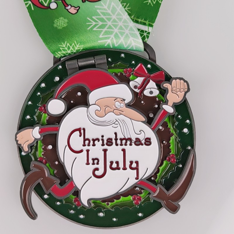 Brugerdefinerede løbende medaljer Juleløbsmedaljer Santa Claus Run Medals Fun Run Medals Sports Finisher Medals