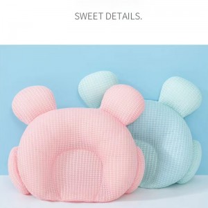 Nyfødt baby tegneserie mønster anti-afbøjningshoved styling hukommelse skum pude