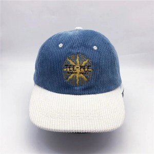 corduroy 6 panel brugerdefineret logo ustrukturerede voksne hatte corduroy far cap