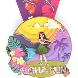 Custom Race Medals Classic Aloha Run Medals 3D Printed Marathon Medals Fun Run Medals Finisher Medals