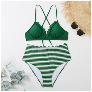 Bikini sexet print flounce to stykker badedragter