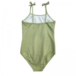 Gyldne silke bowknot ét stykke børn badedragter