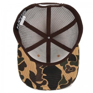Brugerdefineret duck Brown Camo Snapback Mesh Patch Logo 6 Panel Richardson 112 Trucker Cap Hat