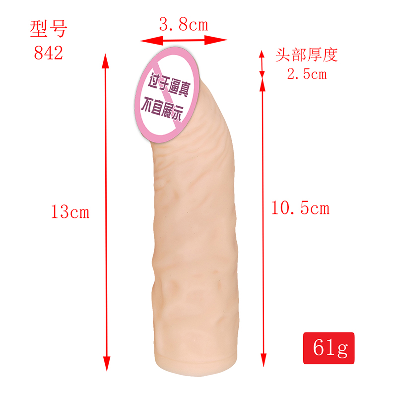 842 Realistic Penis Sleeve Penis Cover Extender Kondomer til mænd Genanvendelig Liquid Silicon Dildo Penis Sleeve Extender til mænd