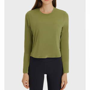 Løs solid farve split yoga skjorter