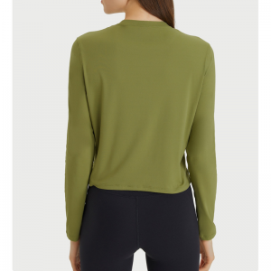 Løs solid farve split yoga skjorter