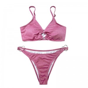 Metalring to-delt farve badedragt