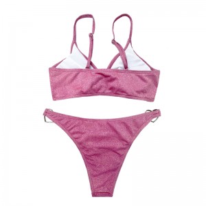 Metalring to-delt farve badedragt