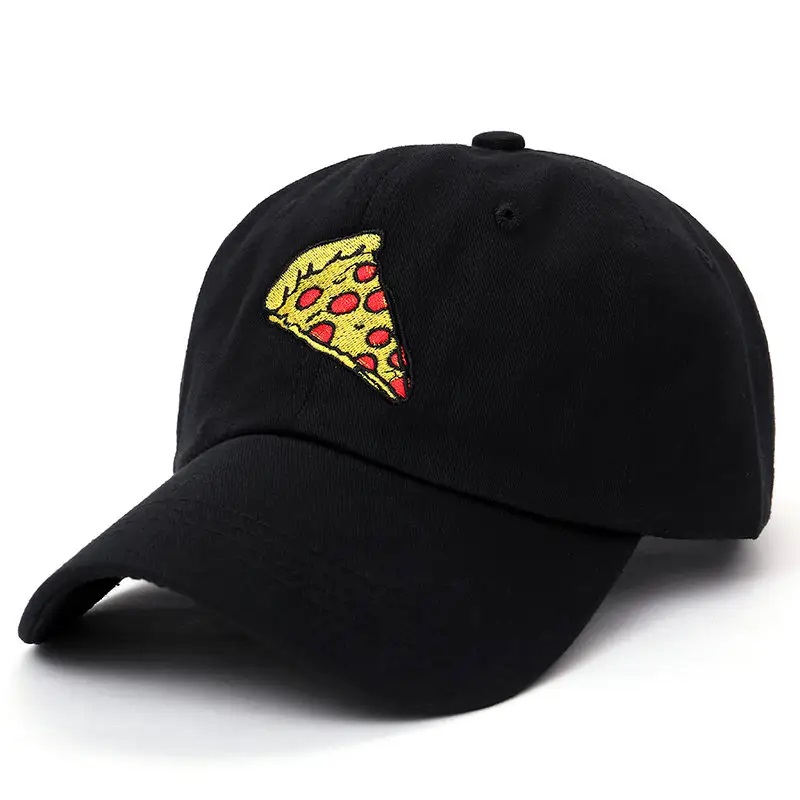 Ny pizza broderi far cap trucker bomuld hat til kvinder mænd justerbar størrelse baseball cap udendørs sport sol hat