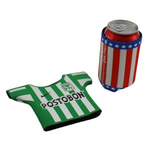 Mode farverig t-shirtneopren form design sublimering udskrivning isoleret vin øl flaske kan kølere koozies.