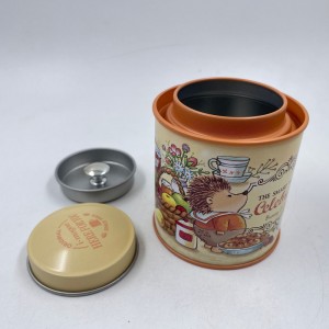 Tinplate rund te caddy candy snack emballage boks tin boks