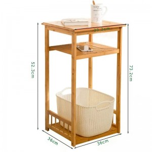 2niveau tilpassbar bambus træopbevaring sid kabinetnatstand end bord