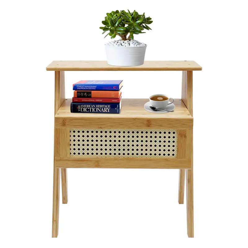2 lag bambus slutbord med skuffenatborde til små rum opbevaringnatstand sidebord til soveværelse