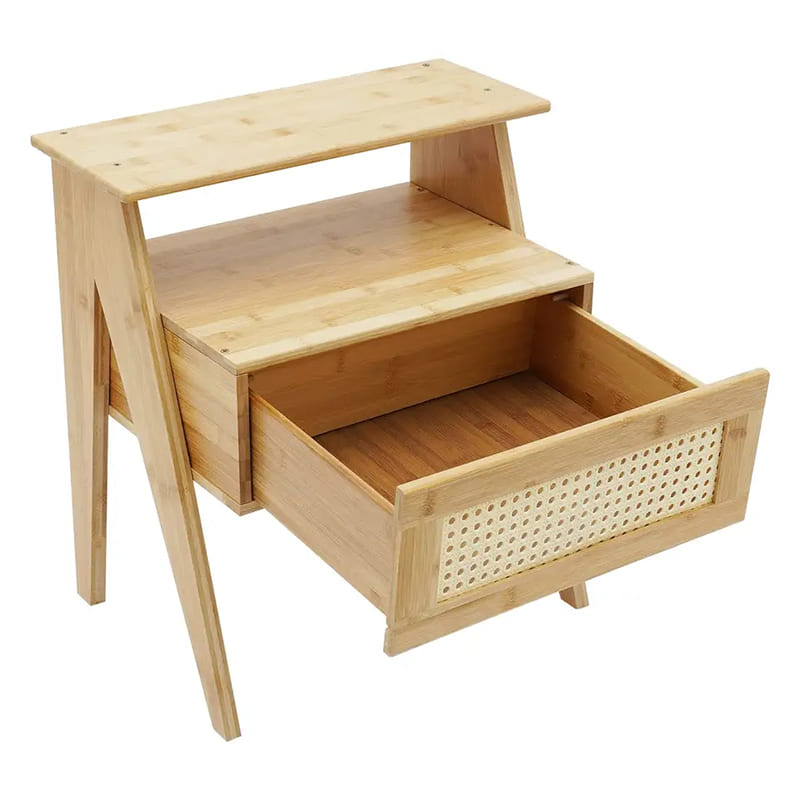 2 lag bambus slutbord med skuffenatborde til små rum opbevaringnatstand sidebord til soveværelse