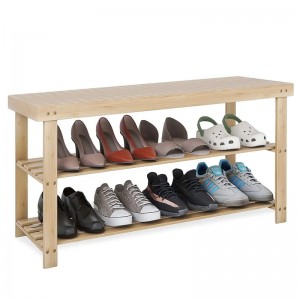 3. sal indgang opbevaringsstativ bambus sko rack bænk