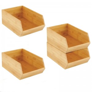 Bambusopbevaringsboks Stabelbar