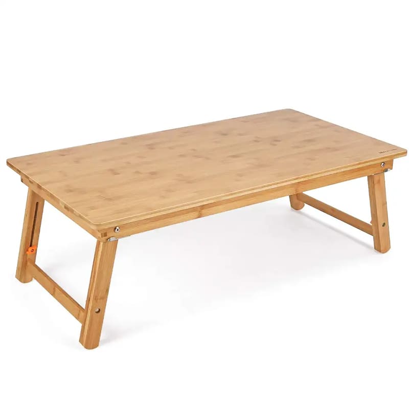 Bambus slutbord stor størrelse gulvbordsbordbakke til morgenmad serveringsbakke med foldning ben justerbar lav sofabord
