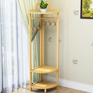Højkvalitets hjørne hylde frakke opbevaring rack gulv trekantbøjle til soveværelse stue