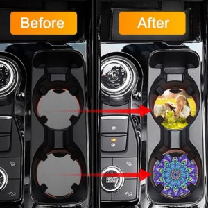 Varmt salgnaturgummi bil coaster blank hvid til sublimering cup coaster