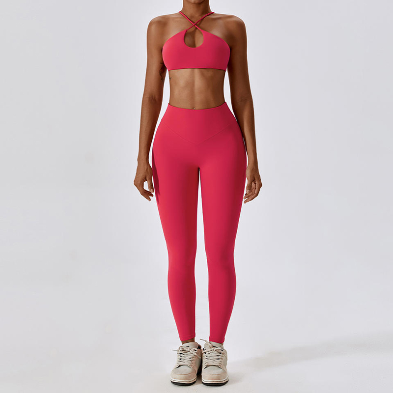 SC1061 Sport Brh og Leggings Set Yoga Conjunto Yoga Suit Set til Women Outdoor Gym Fitness Wear