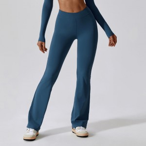 SC1096 High Waist Solid Four-Way Stretch Leggings For Women Push Up Scrunch Butt Flare Leggings Yogabukser til kvinder