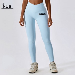 SC10103 Sømløs solid røvløftning Leggings Sport blussede yogabukser Skrunch Butt Flare Leggings