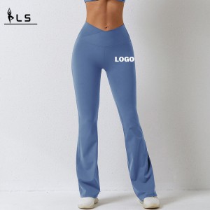 SC101011 Fire-vejs strækning 78%nylon og 22% spandex Scrunch Butt Flare Leggings Yogabukser til kvinder