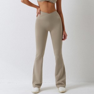 SC101011 Fire-vejs strækning 78%nylon og 22% spandex Scrunch Butt Flare Leggings Yogabukser til kvinder
