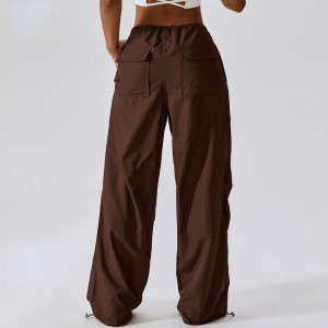 SC10113 Wide-Leg Casual Pants Women\'s American Style DrawString Straight Overalls Baggy Pants